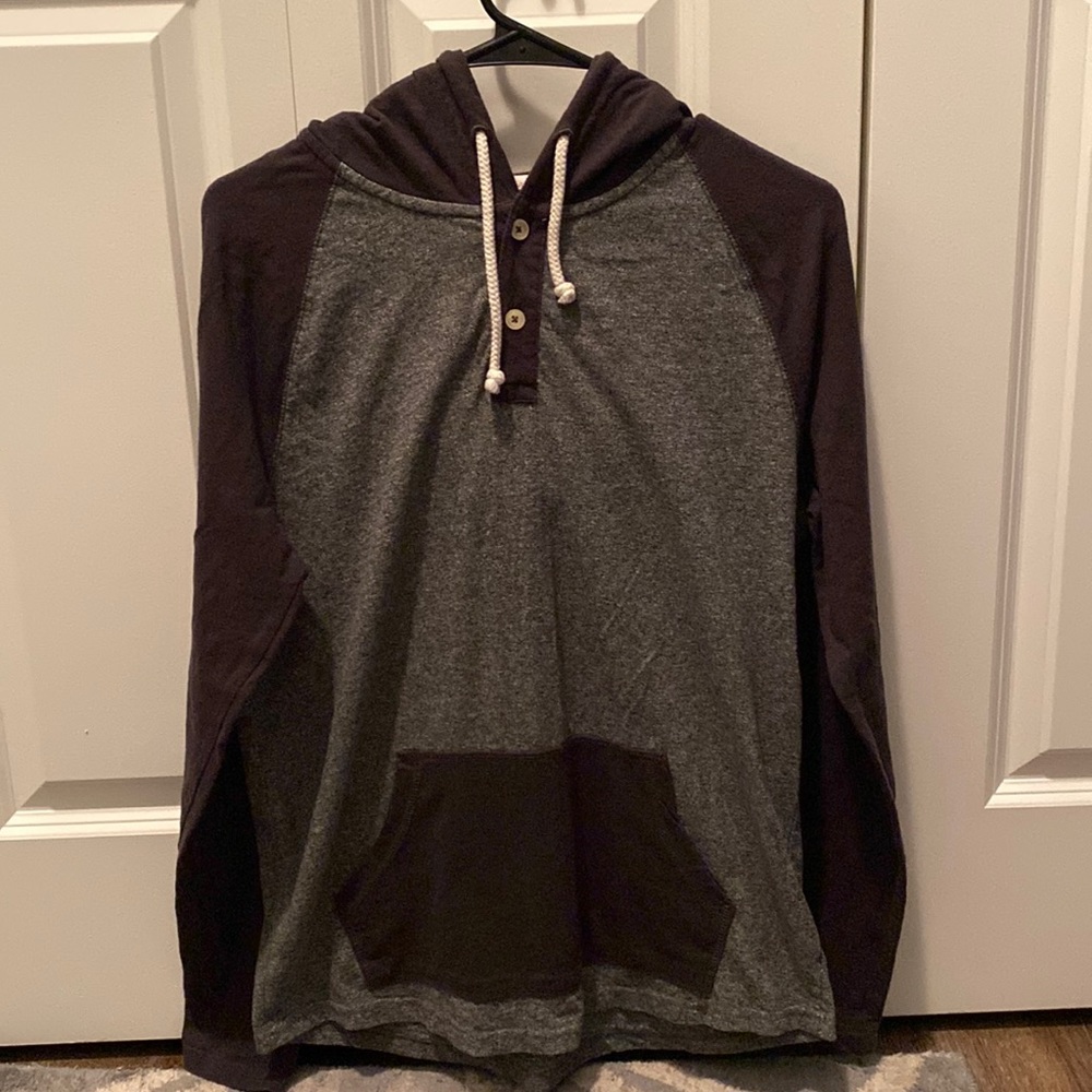 Arizona Black and Grey Hoodie with Buttons